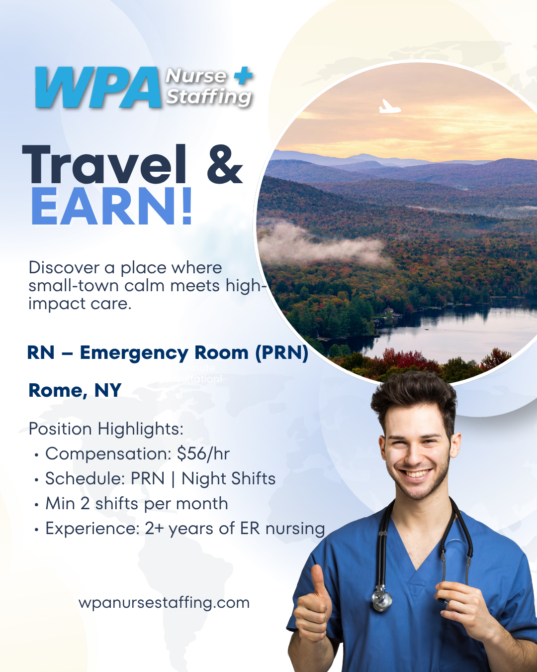 emergency room PRN coverage needed in Rome, NY.